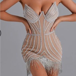 Lola Diamonate Tassel Mini Dress